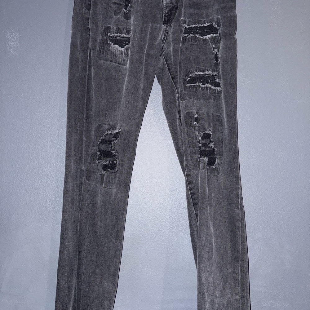 Aeropostale Men's Skinny Jeans - Distressed Black